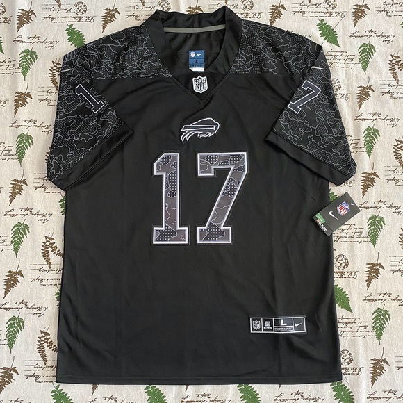 NFL Josh Allen #17 Buffalo Bills Black Reflective Jersey - Picture 2 of 7